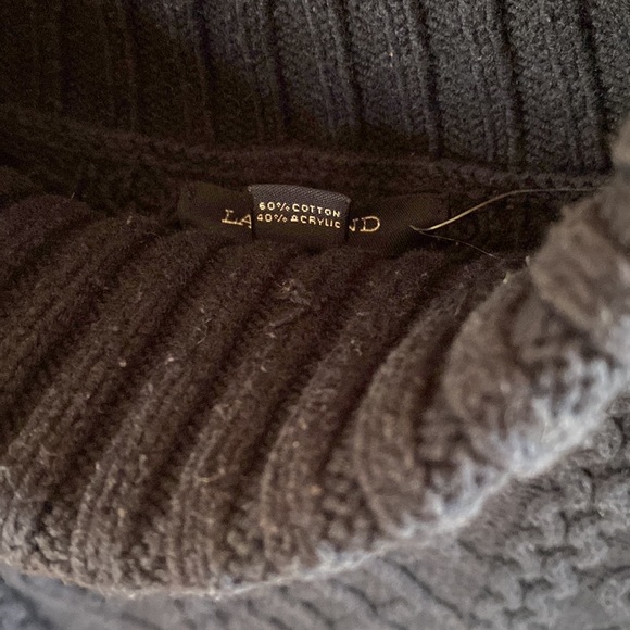 Women’s M navy Lands End cotton/acrylic turtle neck sweater - Picture 4 of 4